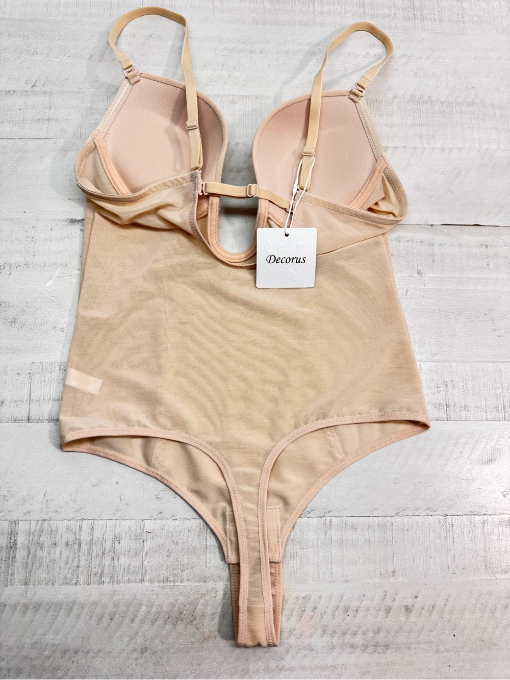 Decorus Shapewear Backless Bodysuit Plunge: Low back Shaper - Picture 3 of 12